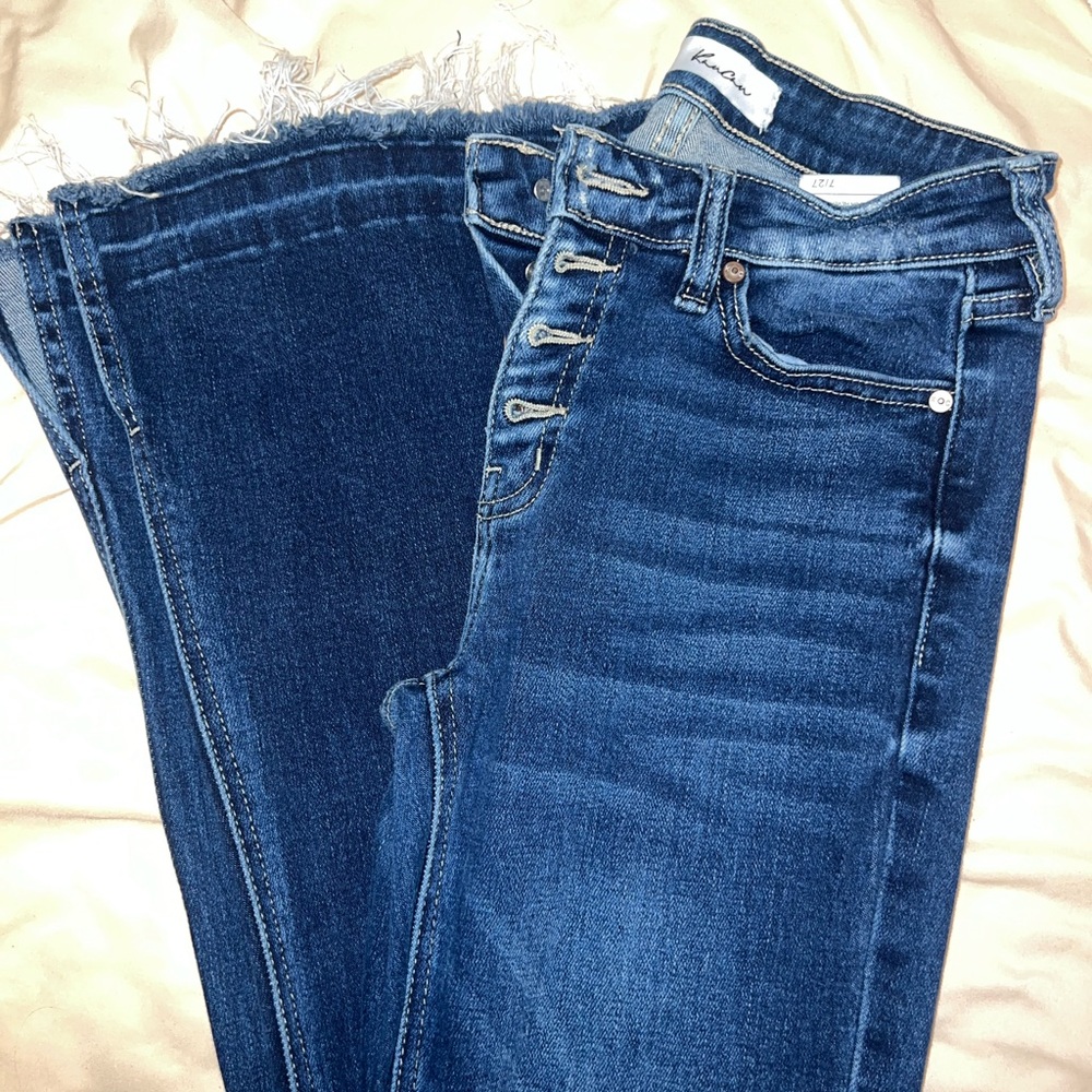 Kancan button fly flare jeans